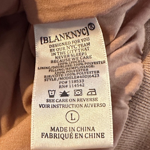 BLANKNYC Women's Quilted Bomber Jacket in Salmon - Picture 11 of 12